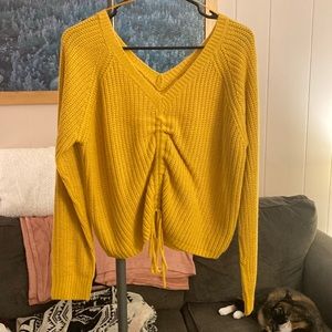Yellow drawstring sweater